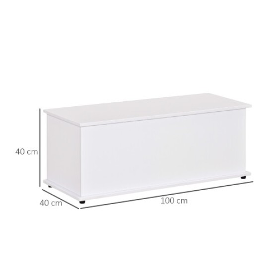 HOMCOM Storage Box with Lid, 113L, White
